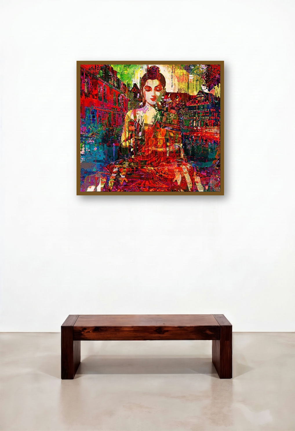 Freedom (Inner Peace) (Urban Meditation) by artist Anil Kumar displayed in a Minimalist Dining Room