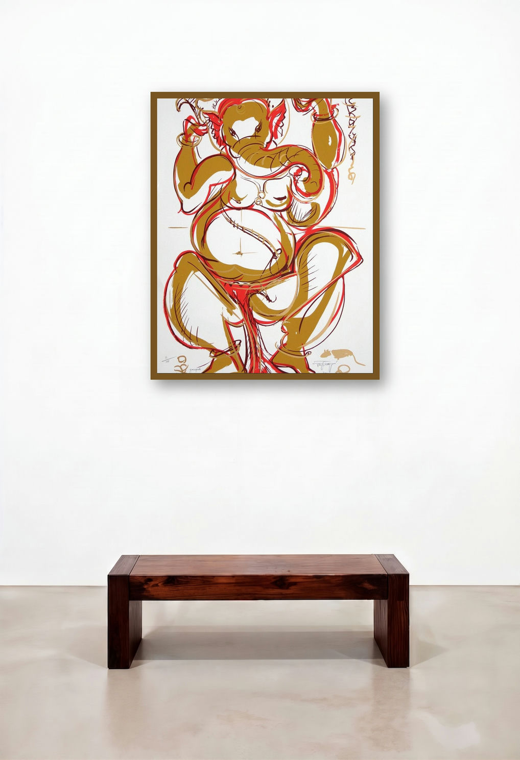 Ganapati (The Auspicious One) by artist Jatin Das displayed in a Traditional Lounge