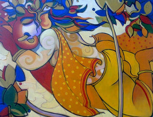 Animals acrylic painting titled 'Ganesha 1', 24x30 inches, by artist Avinash Deshmukh on Canvas