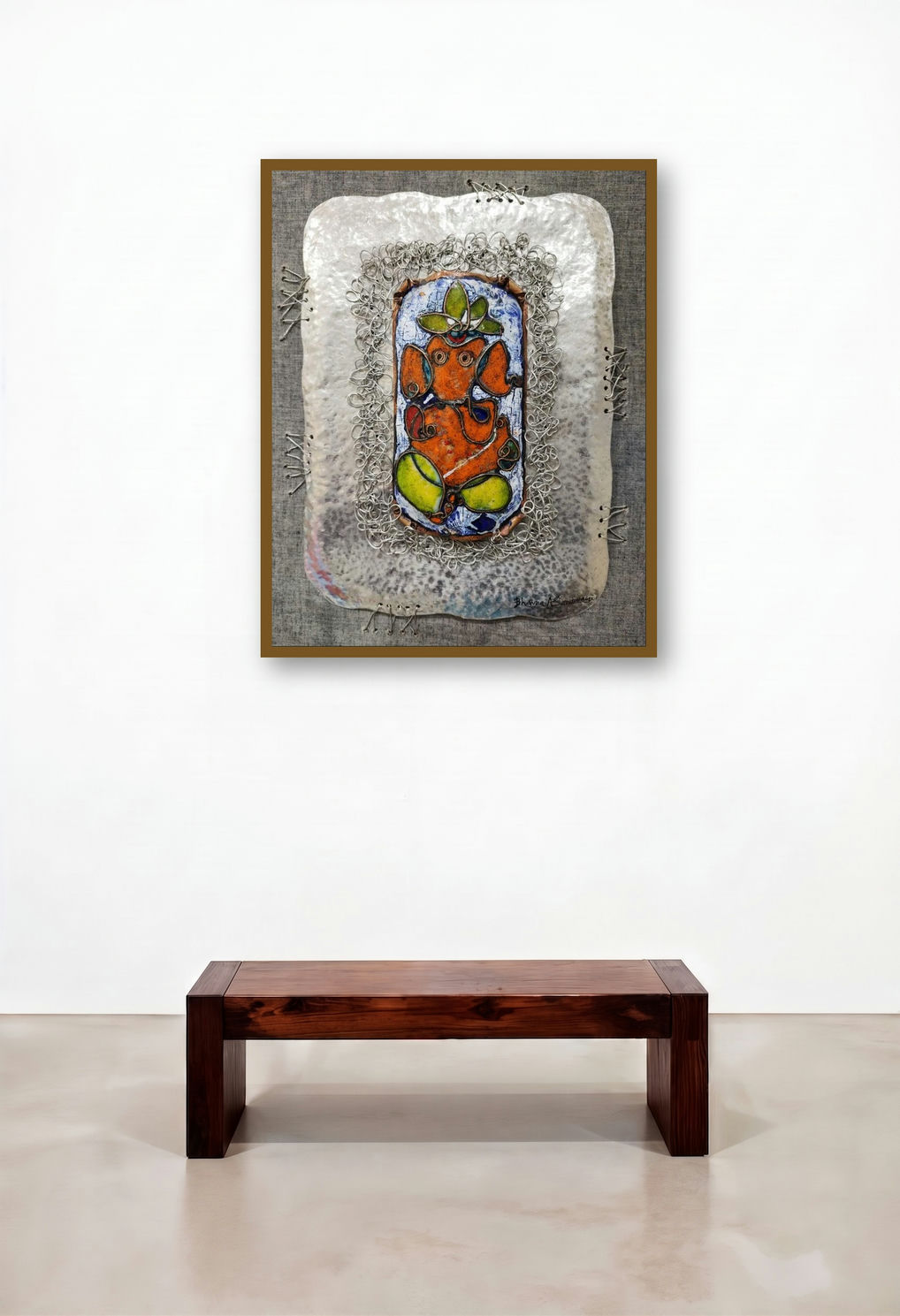 Ganesha 1 (Blessing) by artist Bhavana Sonawane displayed in a Eclectic Family Room