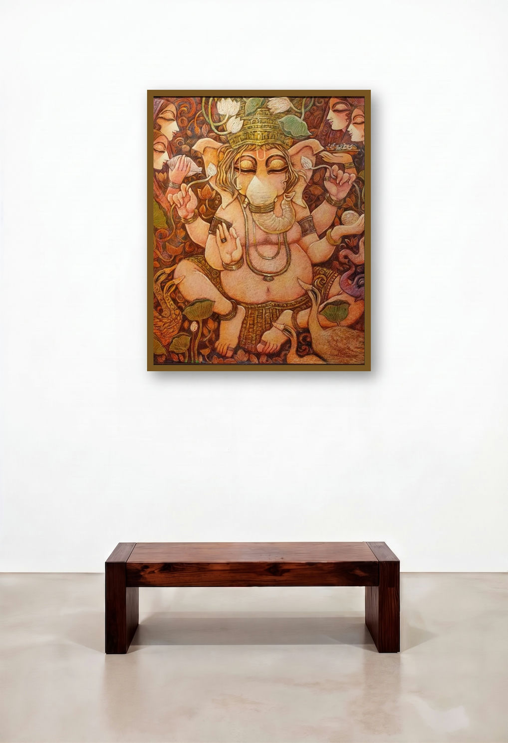 Ganesha (The Serene Lord) by artist Subrata Ghosh displayed in a Eclectic Dining Room