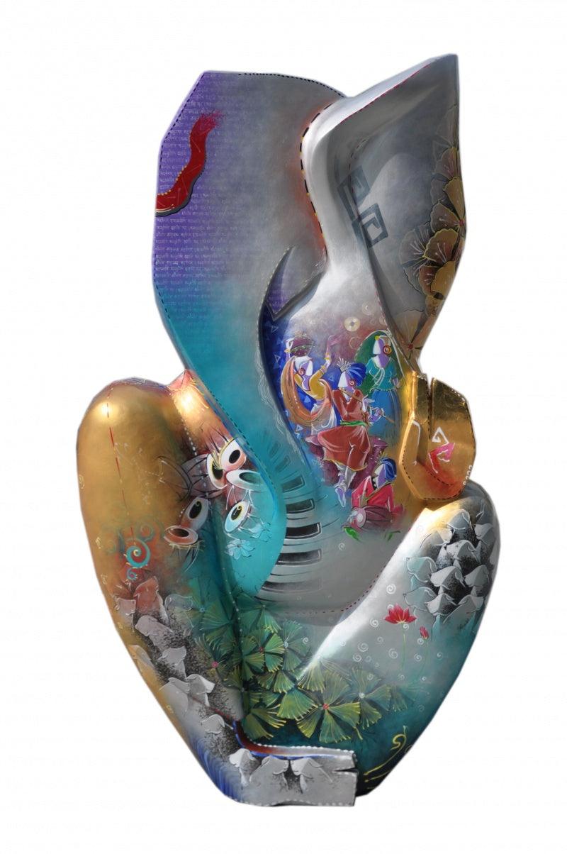 Religious sculpture titled 'Ganesha', 26x14x10 inches, by artist Swati Pasari on Fiberglass
