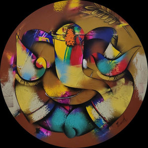 Religious acrylic painting titled 'Ganesha', 24x24 inches, by artist Paras Parmar on Canvas