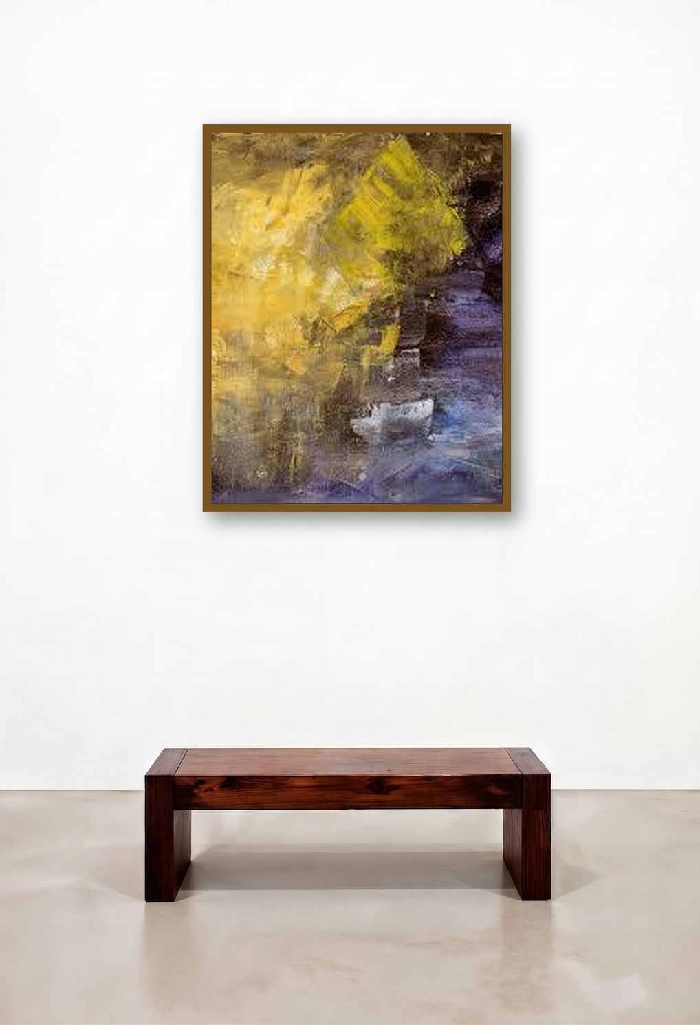 Ganga Ghat (Night Watch) by artist Amit Pithadia displayed in a Industrial Library