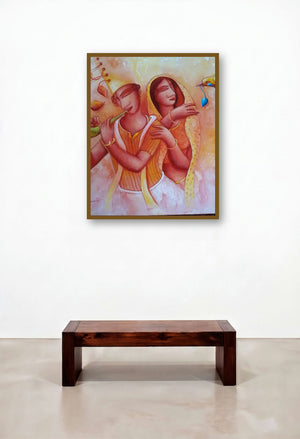 Gift Of Love (Whispers of the Heart) by artist Samir Sarkar displayed in a Elegant Hotel Lobby