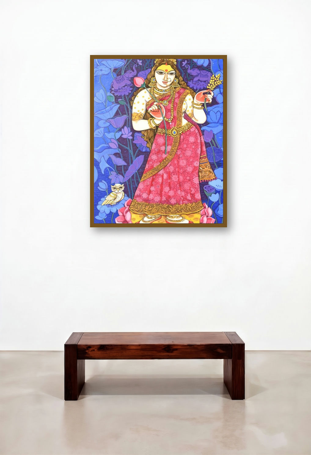 Goddess Lakshmi (Lakshmi displayed in a Rustic Bedroom
