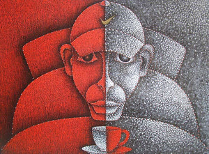 Figurative acrylic painting titled 'Good Morning', 36x48 inches, by artist Satyajeet Shinde on Canvas