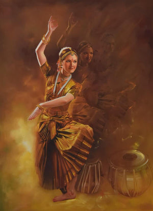 Realistic oil painting titled 'Grace', 36x48 inches, by artist Kamal Rao on Canvas