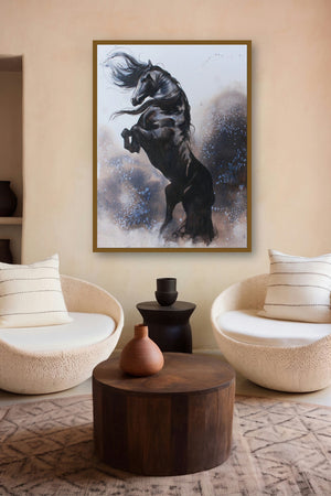 Grace (Majestic Stallion) by artist Anupam Chauhan displayed in a Minimalist gallery