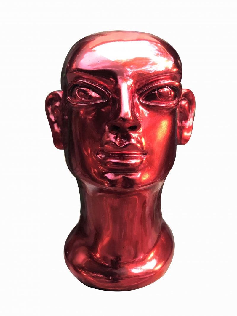 Figurative sculpture titled 'Head 1', 11x9x7 inches, by artist Shivarama Chary Y on Fiberglass