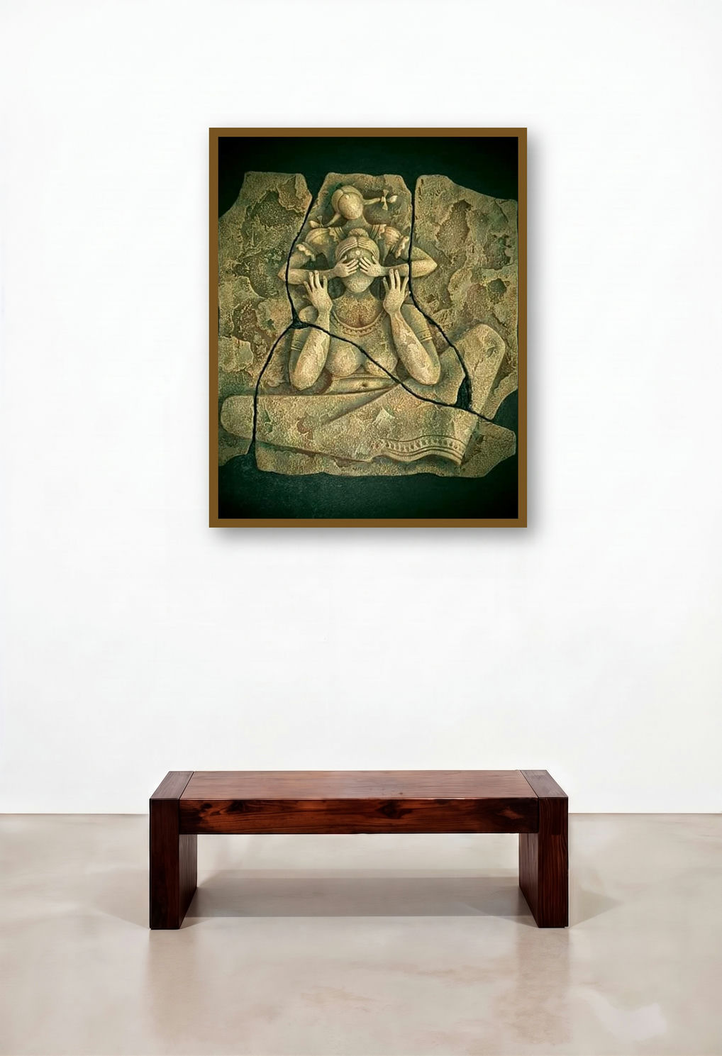 Hide And Seek (Hidden Joys) by artist Shashikant Charbe displayed in a Coastal Dining Room