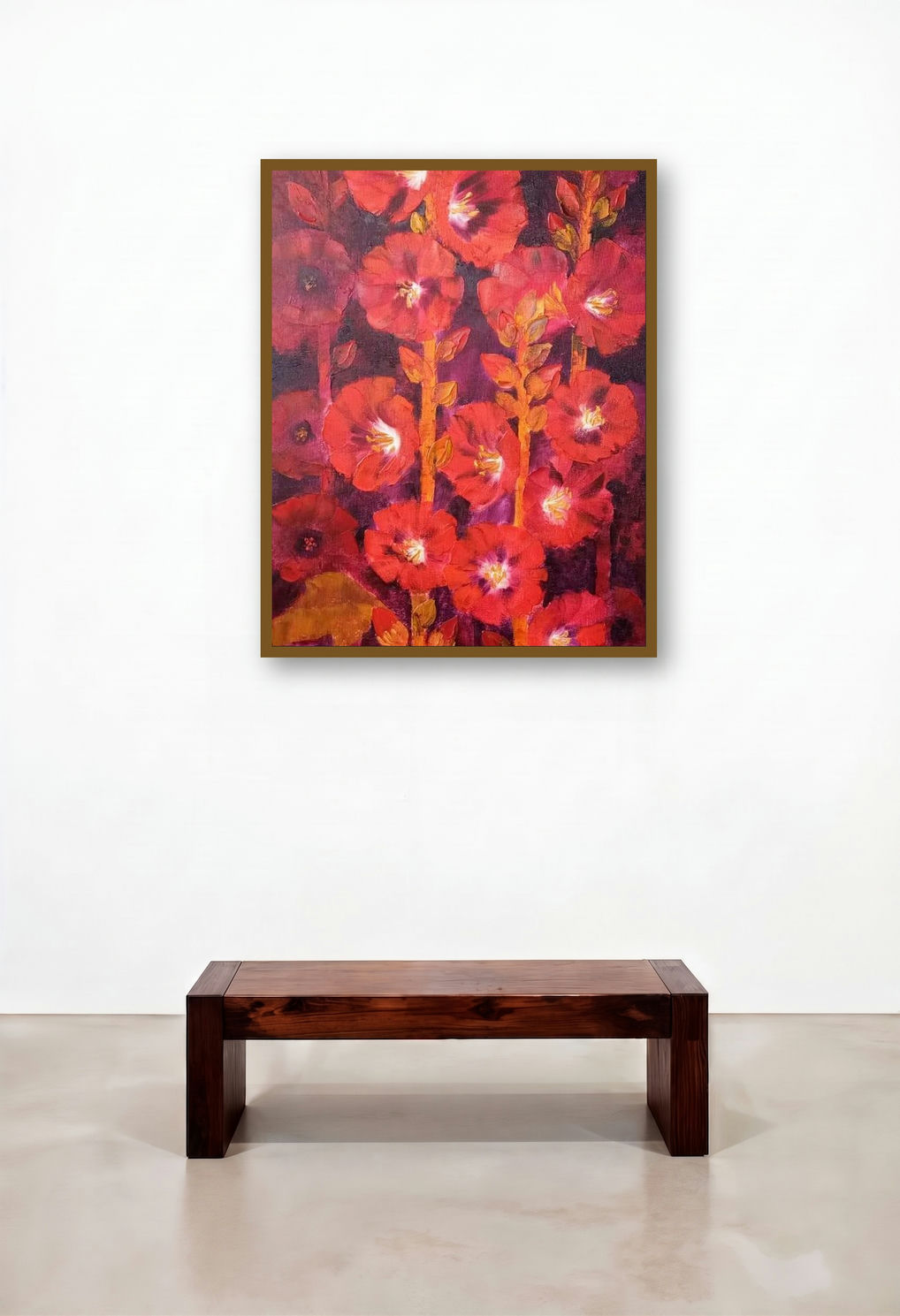 Hollyhocks 1 (Crimson Bloom)