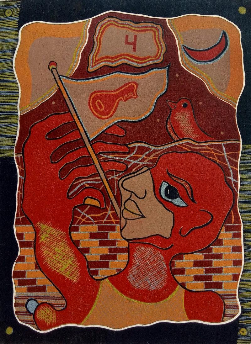 contemporary printmaking titled 'Hope', 12x10 inches, by artist Kapil Verma on Paper