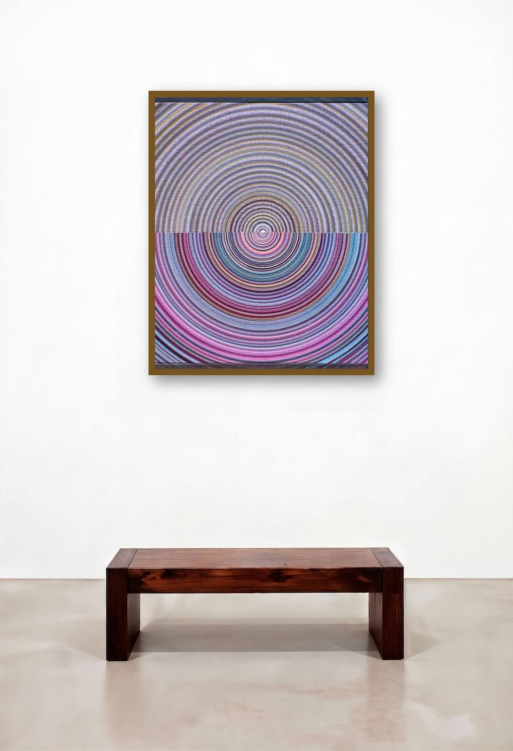 Horizon (Cosmic Contemplation) by artist Ghanshyam Gupta displayed in a Art Deco Hotel Lobby