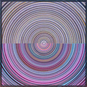 Abstract acrylic painting titled 'Horizon', 12x12 inches, by artist Ghanshyam Gupta on Canvas