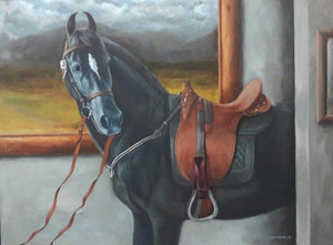 Animals acrylic painting titled 'Horse 2', 36x48 inches, by artist Sarang Pharate on Canvas