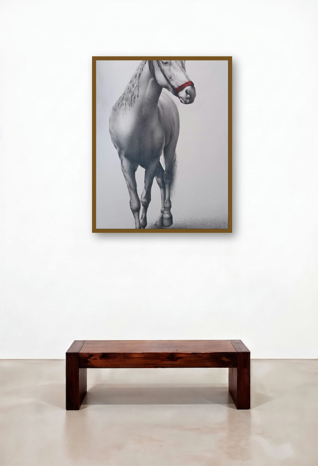 Horse (Noble Steed) by artist Yuvraj Patil displayed in a Eclectic Hallway