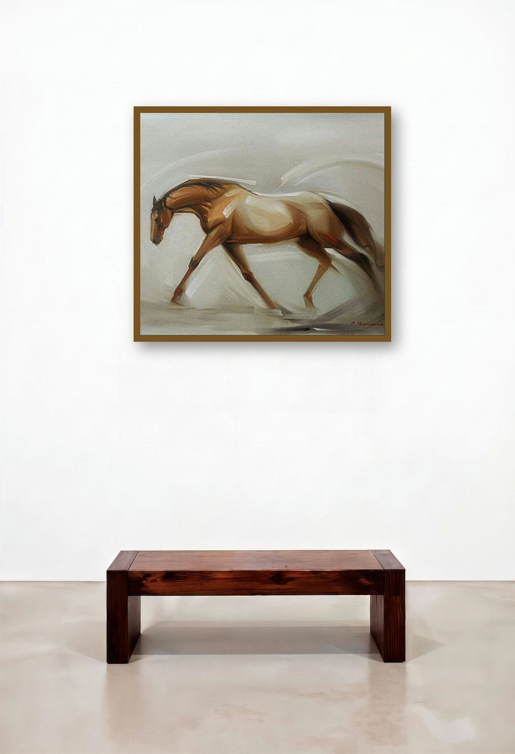 Horse (Gentle Giant) by artist D Tiroumale displayed in a Contemporary Luxury Hotel Suite