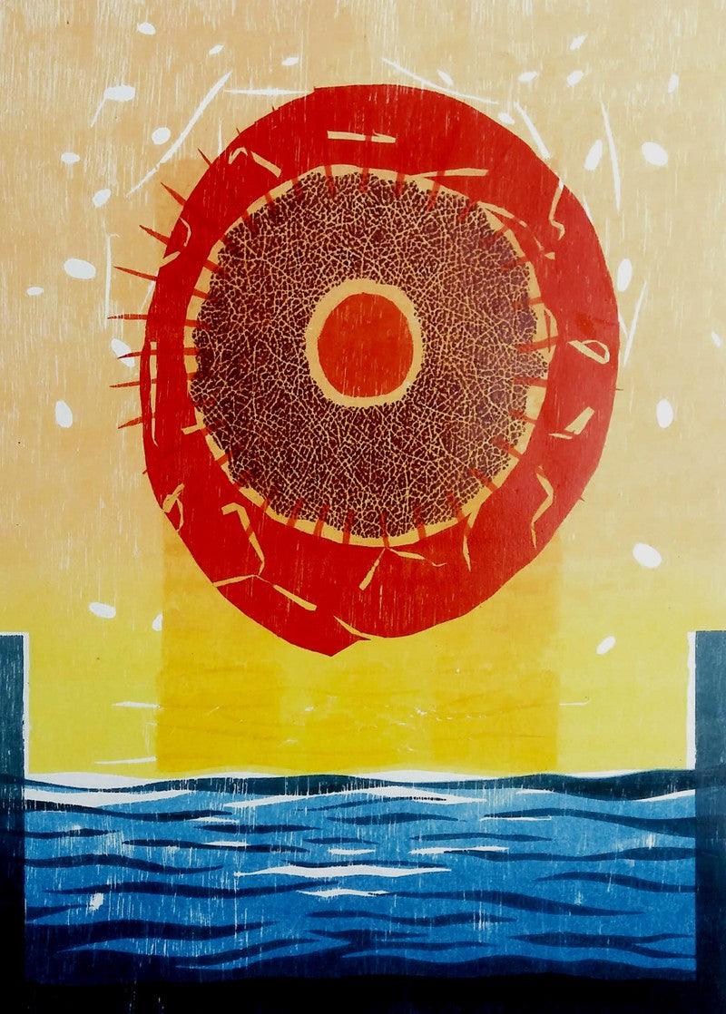 contemporary printmaking titled 'In Search Of Soul', 17x13 inches, by artist Bikash Acharjee on Paper