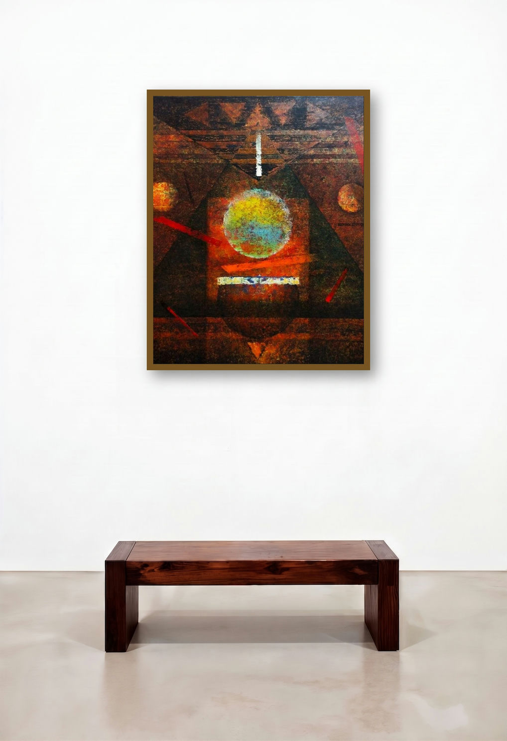 Insight (Cosmic Equilibrium) by artist Ajay Meshram displayed in a Art Deco Living Room