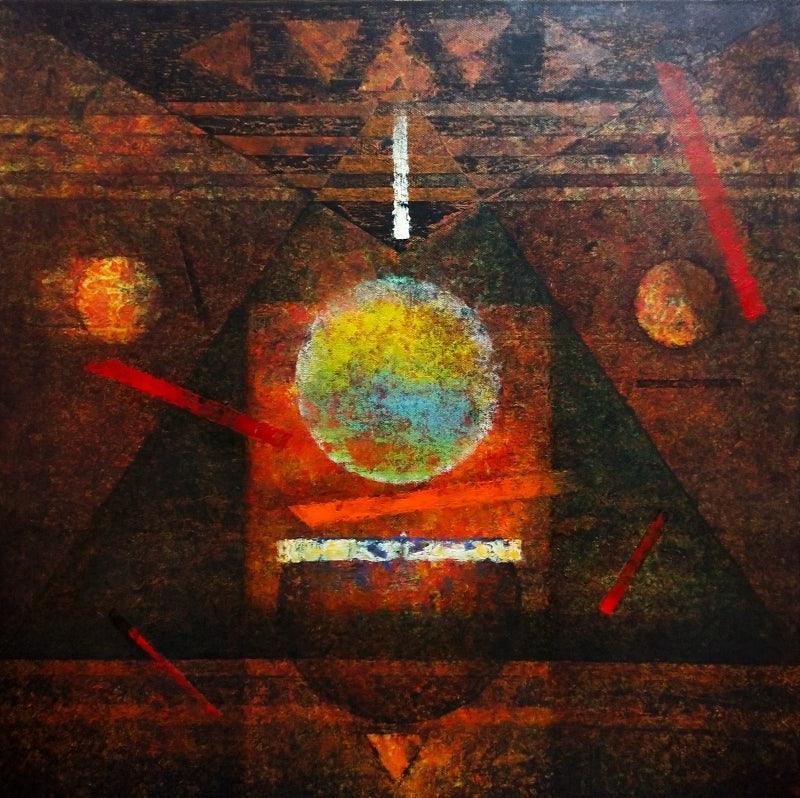 Abstract acrylic painting titled 'Insight', 30x30 inches, by artist Ajay Meshram on Canvas