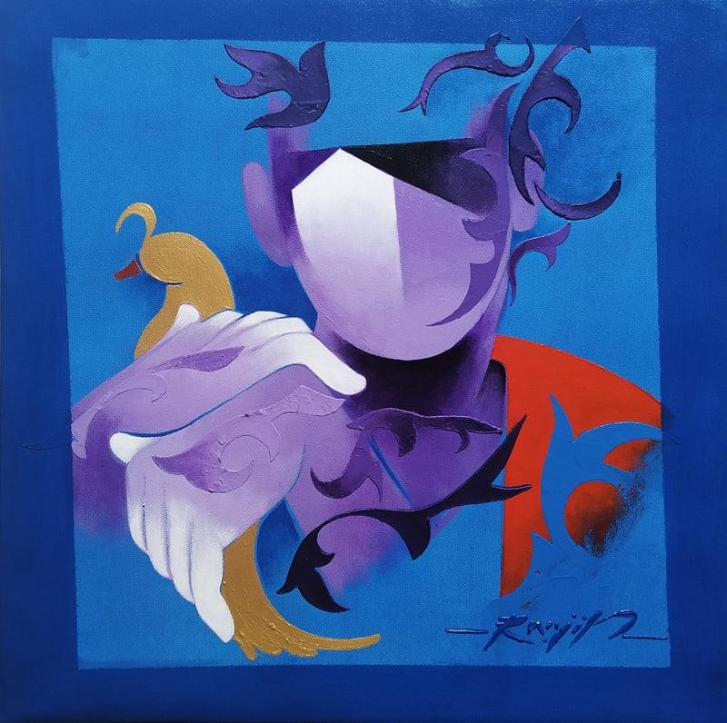 contemporary acrylic painting titled 'Inspiration 10', 20x20 inches, by artist Ranjit Singh Kurmi on Canvas