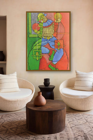 Joker (Jesters Delight) by artist Satyajeet Shinde displayed in a Museum Style gallery