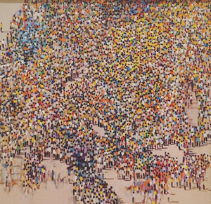 Figurative acrylic painting titled 'Journey', 24x24 inches, by artist Amol Satre on Canvas