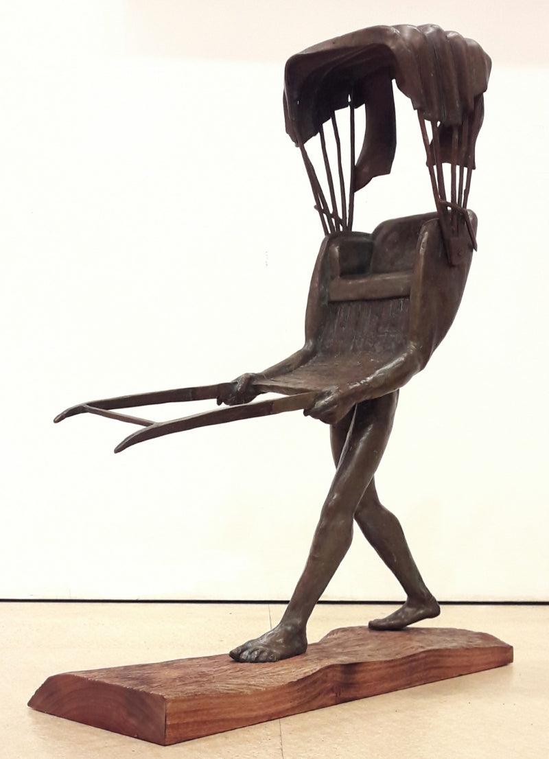 contemporary sculpture titled 'Journey', 30x20x8 inches, by artist Rakesh Sadhak on Bronze