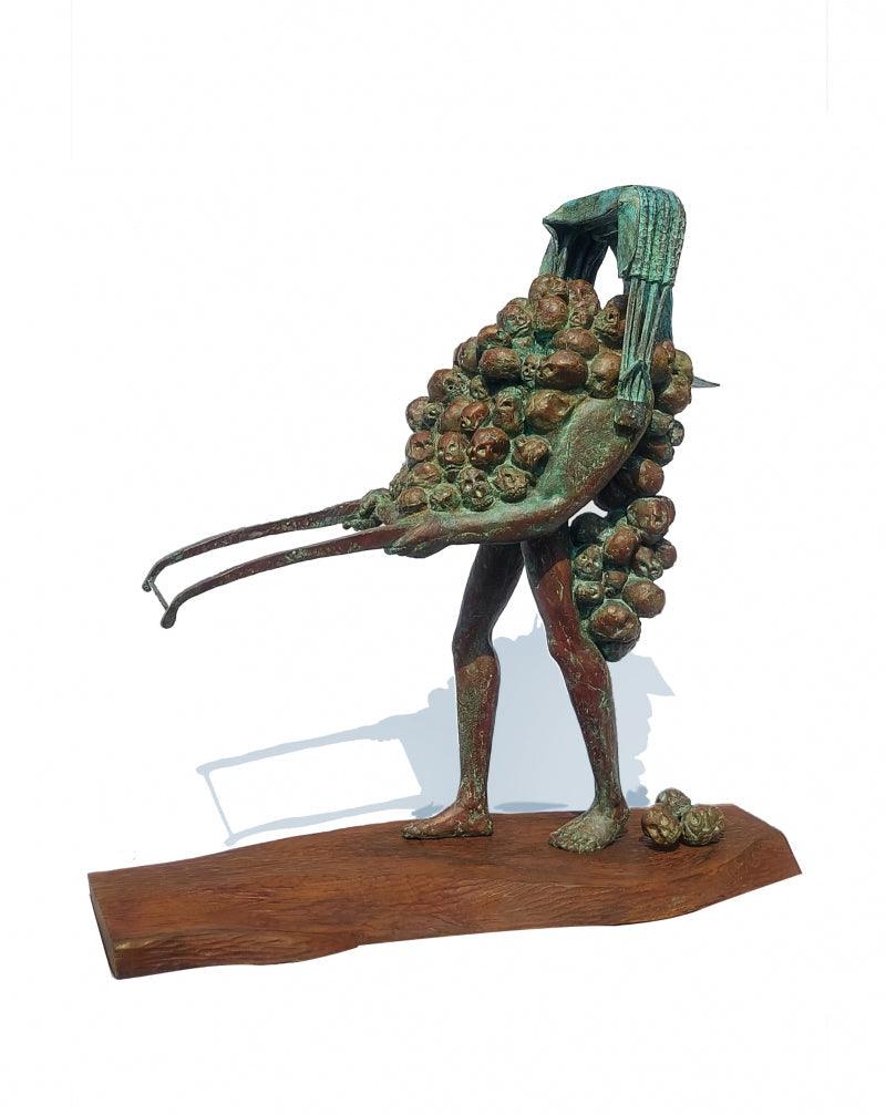 contemporary sculpture titled 'Journey', 26x24x9 inches, by artist Rakesh Sadhak on Metal, Wood