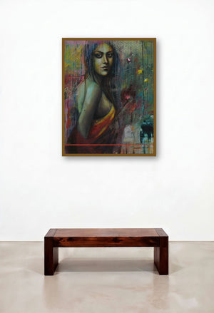 Journey Of Life by artist Harisadhan Dey displayed in a Japandi Lounge
