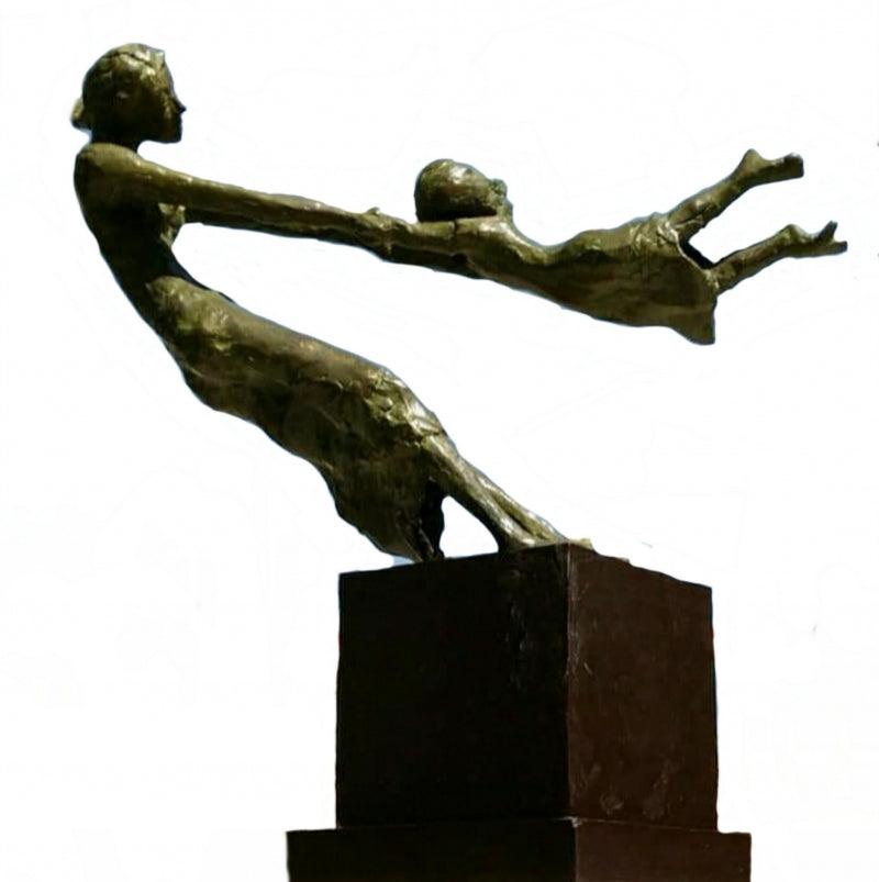 Figurative sculpture titled 'Joy', 16x14x12 inches, by artist Chaitali Chanda on Bronze