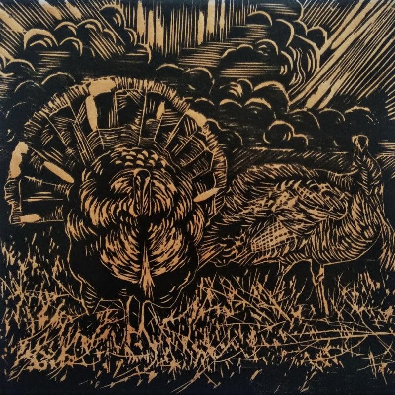 contemporary printmaking titled 'Joy Of Life', 6x6 inches, by artist Swati Siwach on Woodcut