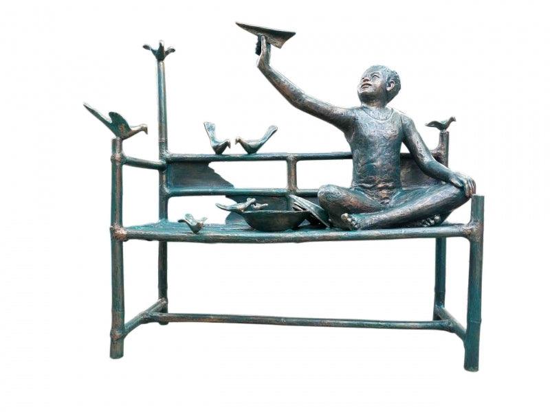 Figurative sculpture titled 'Joy Of Life', 48x60x24 inches, by artist Asurvedh Ved on Bronze