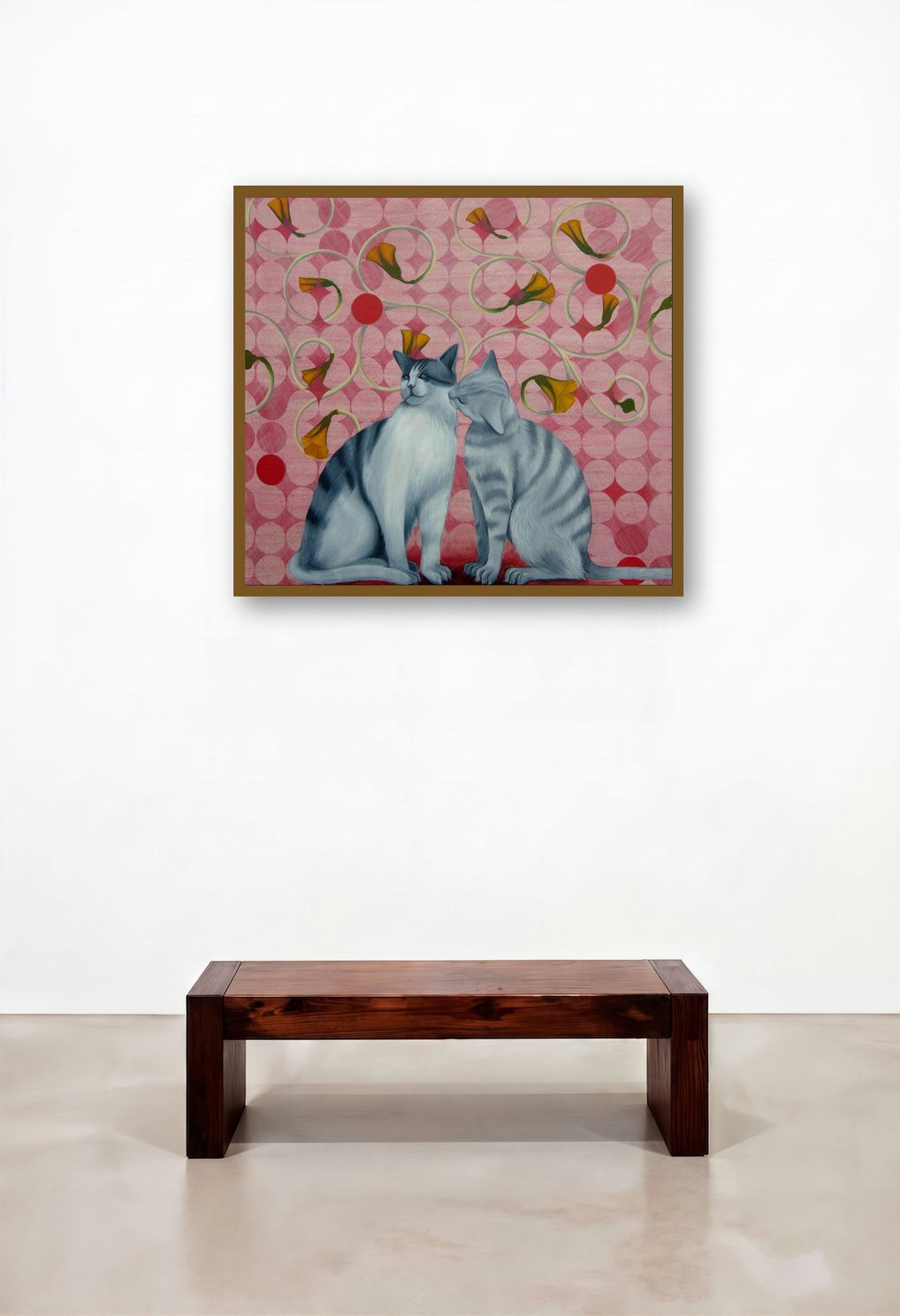Kiss (A Tender Moment) by artist Kushal Kumar displayed in a Coastal Library