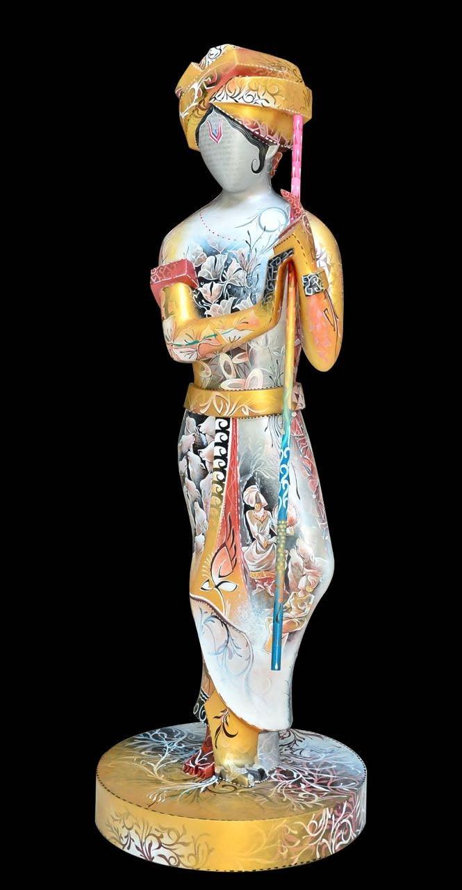 Religious sculpture titled 'Krishna 2', 24x18x7 inches, by artist Swati Pasari on Fiberglass