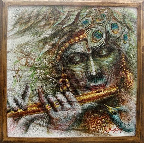 Krishna Painting by Darshan Sharma | ArtZolo.com