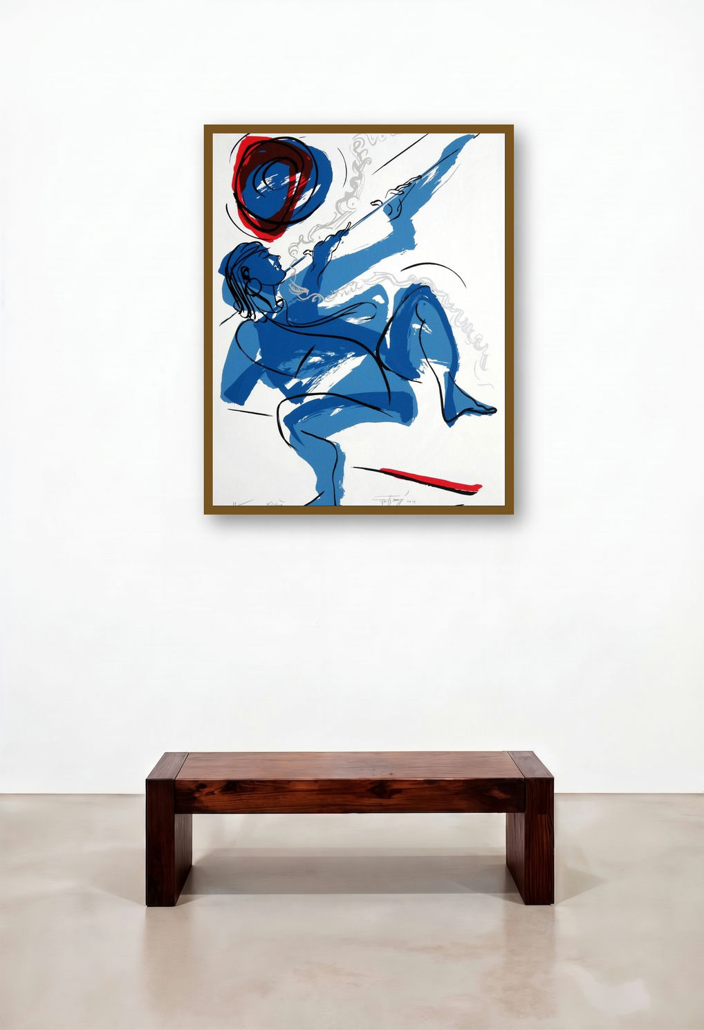 Krishna (Celestial Melody) by artist Jatin Das displayed in a Designer Home Office