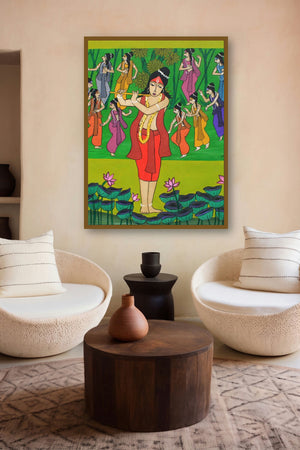 Krishna Raas Leela (Krishna's Divine Dance) by artist Chetan Katigar displayed in a Designer gallery