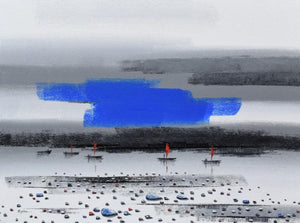 Landscape acrylic painting titled 'Landscape 1', 36x48 inches, by artist Reba Mandal on Canvas