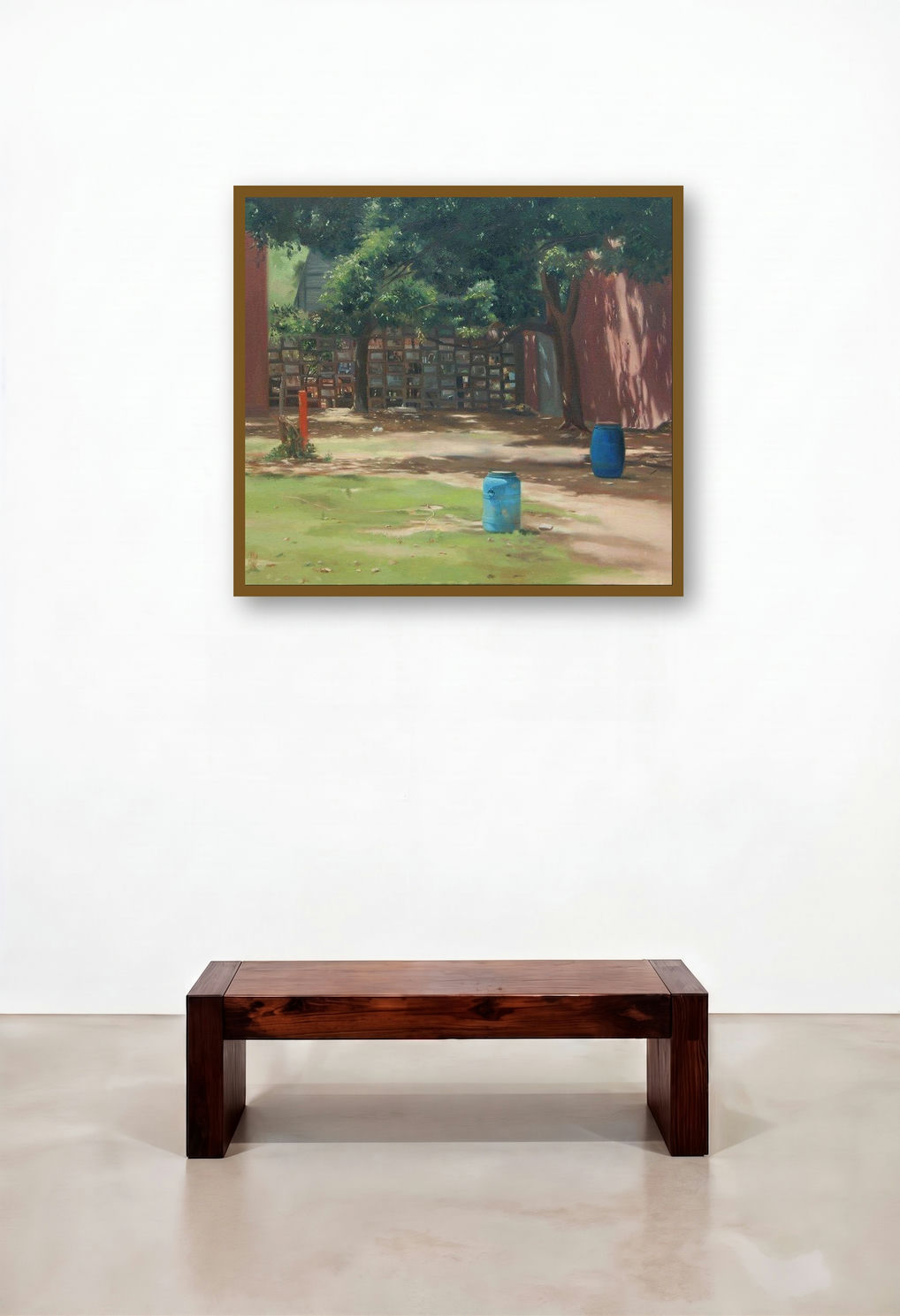 Landscape 1 by artist Kulwinder Singh displayed in a Elegant Library