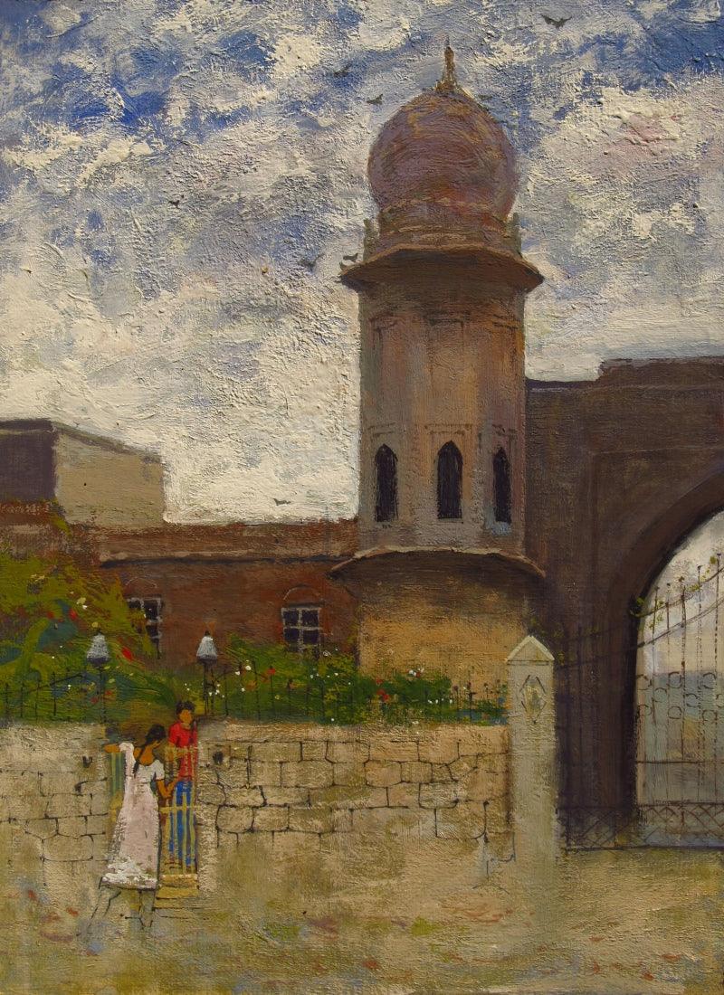 Landscape oil painting titled 'Landscape 2', 15x11 inches, by artist Bhargavkumar Kulkarni on Canvas