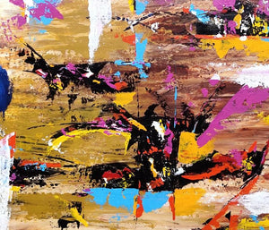 Abstract acrylic painting titled 'Landscape 2', 18x21 inches, by artist Rasid Pathan on Canvas