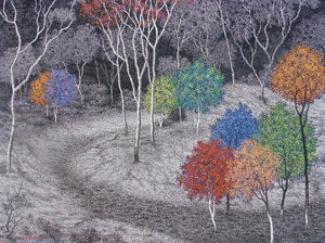 Landscape acrylic painting titled 'Landscape 3', 36x48 inches, by artist Sanjay Devsale on Canvas