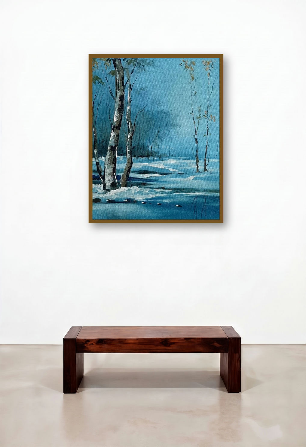 Landscape 3 (Winter's Embrace) by artist Shankar Zunjarrao displayed in a Eclectic Hotel Suite