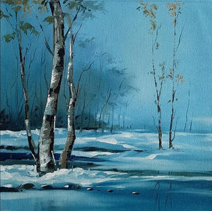Landscape oil painting titled 'Landscape 3', 12x12 inches, by artist Shankar Zunjarrao on Canvas