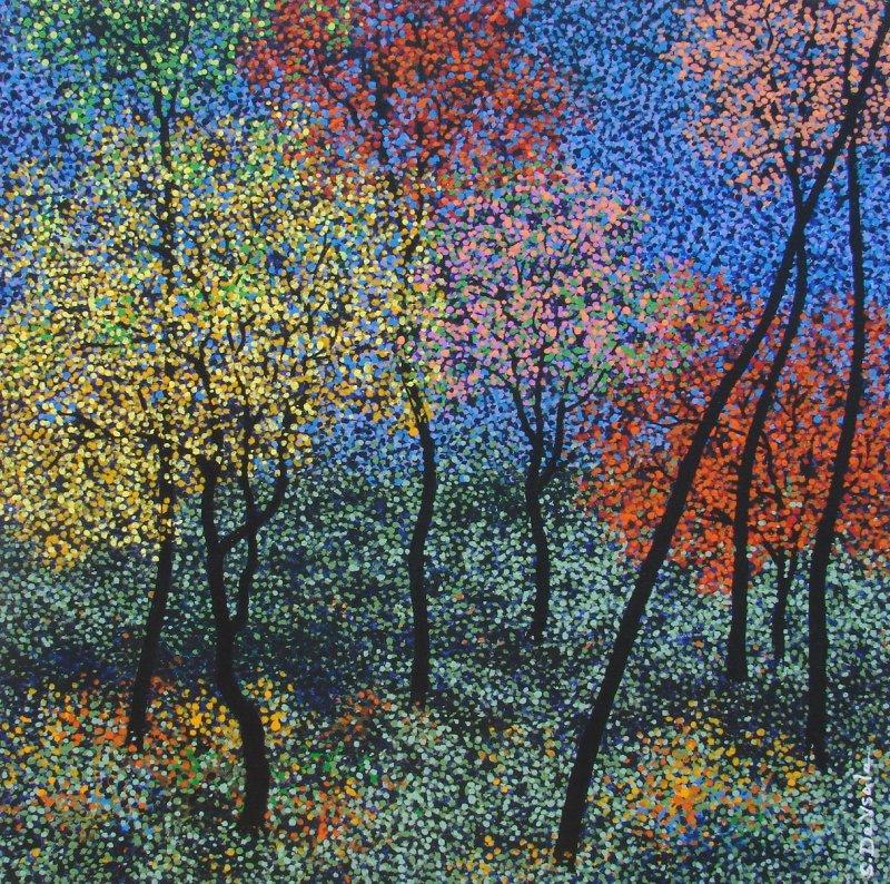 Landscape acrylic painting titled 'Landscape 7', 15x15 inches, by artist Sanjay Devsale on Canvas