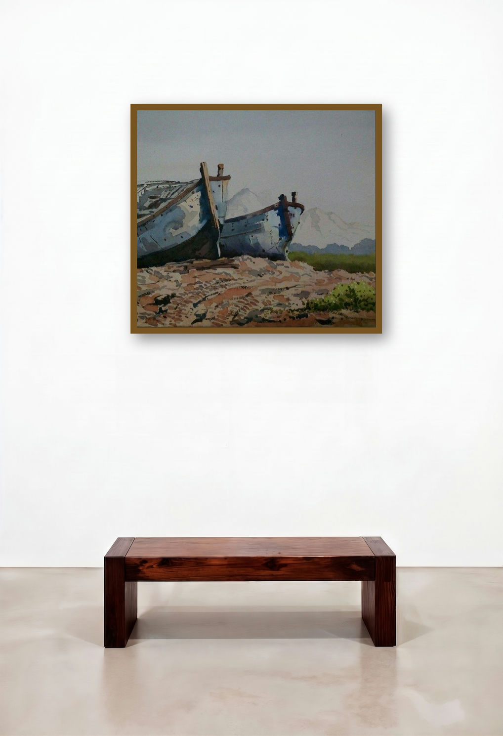 Landscape 7 by artist Surendra Jagtap displayed in a Classic Family Room
