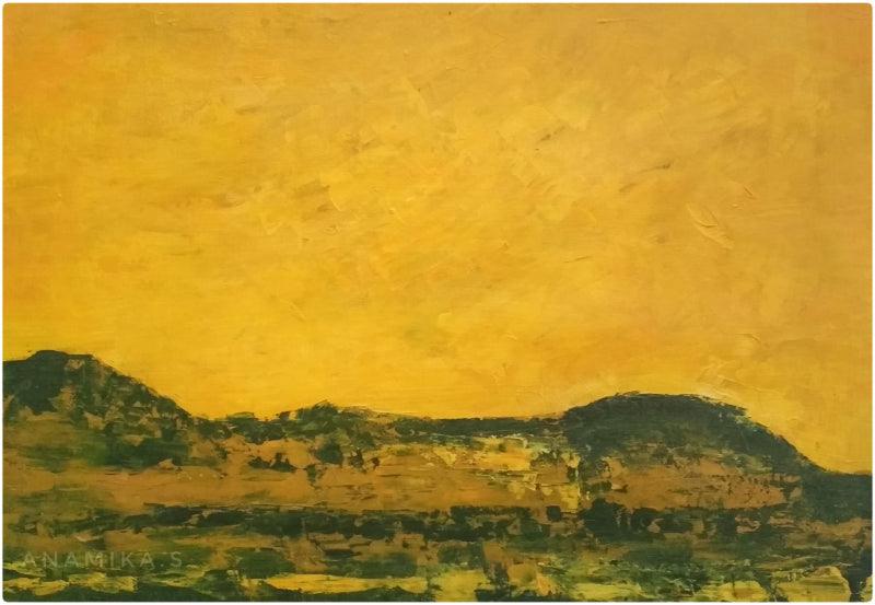 Landscape acrylic painting titled 'Landscape', 12x18 inches, by artist Anamika S on Canvas