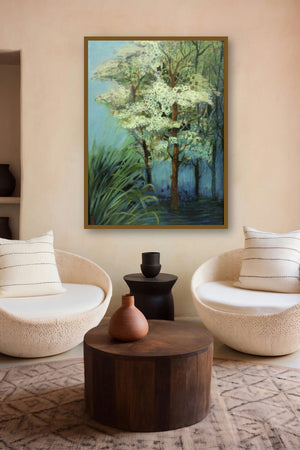 Landscape Ii (Ephemeral Blossoms) by artist Devirani Dasgupta displayed in a Designer gallery